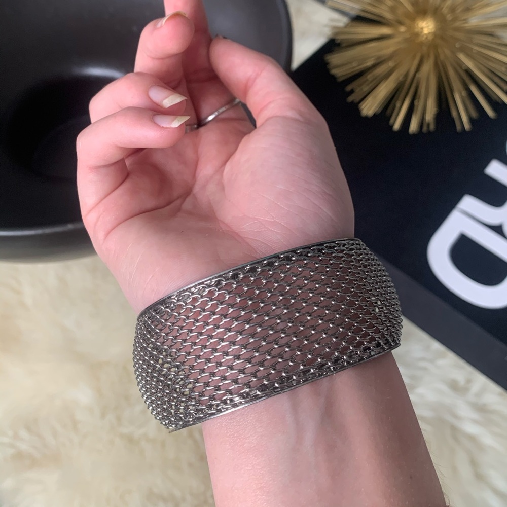 Chunky silver cuff bracelet